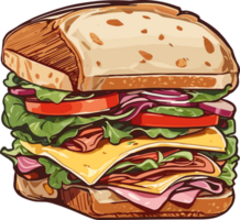 Savoring Every Bite The Joy of a Well-Crafted Sandwich AI Generative png