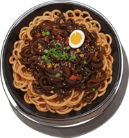 jajangmyeon Krönikeböckerna en gastronomisk resa med spaghetti ai generativ png