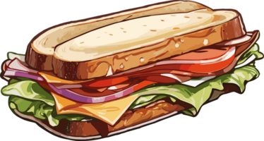 Savoring Every Bite The Joy of a Well-Crafted Sandwich AI Generative png