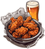 Crispy Satisfaction Celebrating the Joy of Korean Fried Chicken AI Generative png