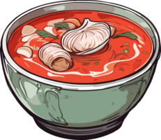 A Taste of Seoul Showcasing Kimchi Soup AI Generative png