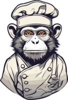 primate buongustaio il mondo di scimmia dello chef cucina ai generativo png
