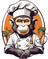 primate buongustaio il mondo di scimmia dello chef cucina ai generativo png