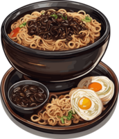 jajangmyeon Krönikeböckerna en gastronomisk resa med spaghetti ai generativ png