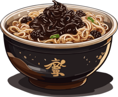 jajangmyeon Krönikeböckerna en gastronomisk resa med spaghetti ai generativ png