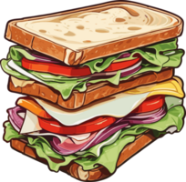 Savoring Every Bite The Joy of a Well-Crafted Sandwich AI Generative png