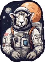 a cósmico aventuras do ovelha astronautas ai generativo png