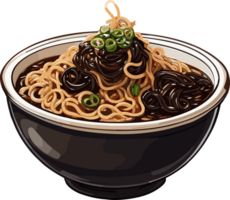 Jajangmyeon Chronicles A Gastronomic Journey with Noodles AI Generative png