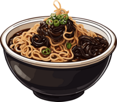 jajangmyeon Krönikeböckerna en gastronomisk resa med spaghetti ai generativ png