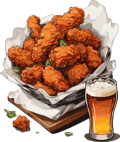 Crispy Satisfaction Celebrating the Joy of Korean Fried Chicken AI Generative png