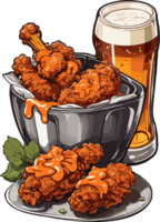 Crispy Satisfaction Celebrating the Joy of Korean Fried Chicken AI Generative png