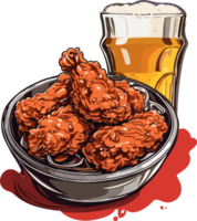 Crispy Satisfaction Celebrating the Joy of Korean Fried Chicken AI Generative png