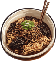 jajangmyeon Krönikeböckerna en gastronomisk resa med spaghetti ai generativ png