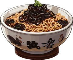 jajangmyeon Krönikeböckerna en gastronomisk resa med spaghetti ai generativ png