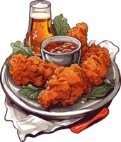 Crispy Satisfaction Celebrating the Joy of Korean Fried Chicken AI Generative png