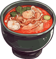 A Taste of Seoul Showcasing Kimchi Soup AI Generative png