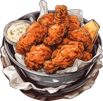 Crispy Satisfaction Celebrating the Joy of Korean Fried Chicken AI Generative png