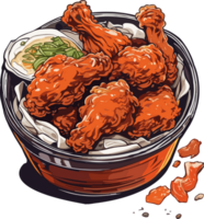 Crispy Satisfaction Celebrating the Joy of Korean Fried Chicken AI Generative png