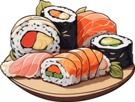 culinario artigianato il senza tempo appello di Sushi ai generativo png