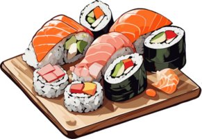 culinario artigianato il senza tempo appello di Sushi ai generativo png