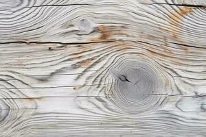 Striking contrast of a textured wooden board on white wood. AI Generated photo