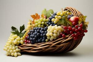 Cornucopia isolated on pastel background photo