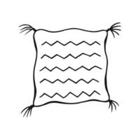 Decorative pillow. Hand drawn vector illustration.