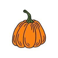 Pumpkin. Flat color icon. Thanksgiving design. Autumn pumpkin. vector