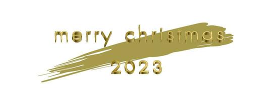 merry christmas 2023 card gold luxury vector