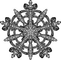 a snowflake design in black and white vector