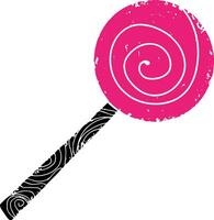 a pink lollipop with a black swirl on it vector