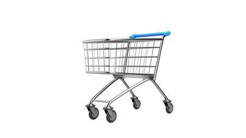 3D rendering Shopping cart isolate white background photo