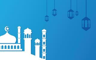 simple mosque silhouette background template 2 vector