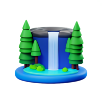 cascata 3d Renderização ícone ilustração png