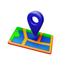 map 3d rendering icon illustration png