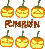 pumpkin head design of halloween vector