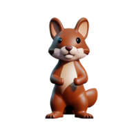 squirrel 3d rendering icon illustration png