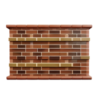 brick wall 3d rendering icon illustration png