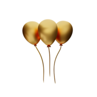 goud ballonnen 3d renderen icoon illustratie png