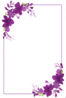 Purple Flower Border Frame PNG Transparent Background Ai Generative