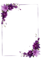violet fleur frontière Cadre png transparent Contexte ai génératif