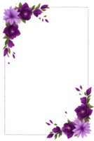 violet fleur frontière Cadre png transparent Contexte ai génératif