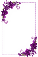 púrpura flor frontera marco png transparente antecedentes ai generativo