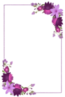 púrpura flor frontera marco png transparente antecedentes ai generativo