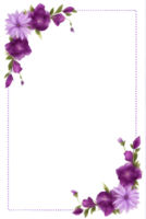 Purple Flower Border Frame PNG Transparent Background Ai Generative