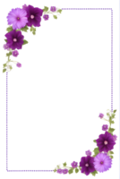 púrpura flor frontera marco png transparente antecedentes ai generativo