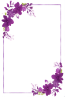 Purple Flower Border Frame PNG Transparent Background Ai Generative