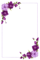 púrpura flor frontera marco png transparente antecedentes ai generativo