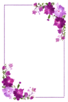 Purple Flower Border Frame PNG Transparent Background Ai Generative