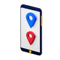 map 3d rendering icon illustration png